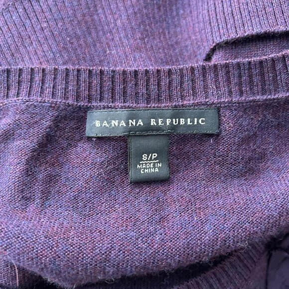 Banana Republic Rosettes & Sequins Embellished Deep Grape Merino Cardigan – US S - Picture 11 of 11